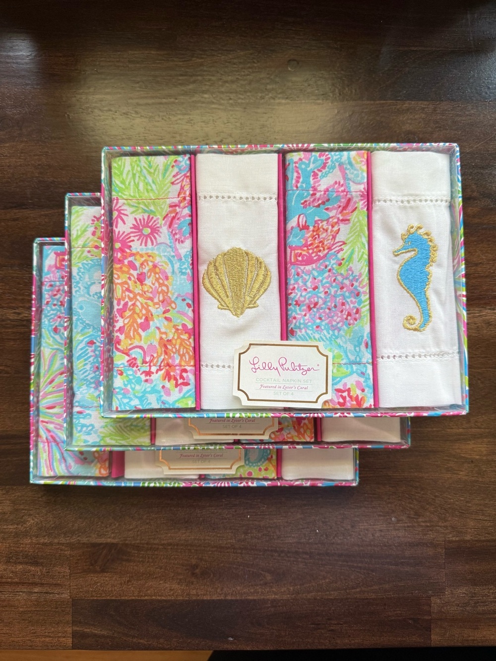Lilly Pulitzer Coastal Embroidered Napkin Set (3 sets of 4 napkins)
